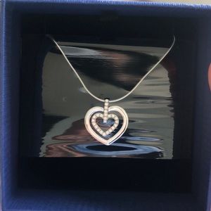 Brand New Swarovski Crystal double heart necklace
